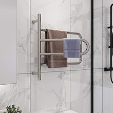 JYH Portasciugamani Girevole a Parete Portasciugamani Portasciugamani in Acciaio Inox Portasciugamani Organizer Rotazione di 180 ° Finitura Spazzolata per Bagno Cucina,Plug in