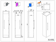 Set mobili bagno Helios nero satinato incl. specchio a LED con funzione touch
