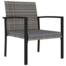 FAMIROSA Sedie da Pranzo per Giardino 2 pz in Polyrattan Grigio-5112