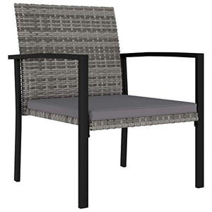 FAMIROSA Set da Pranzo da Giardino 3 pz in Polyrattan Grigio-5711