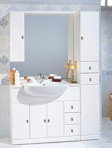 Bagno Italia Mobile Bagno Cleo 100+30 cm arredo con lavabo semincasso specchio con tettino l
