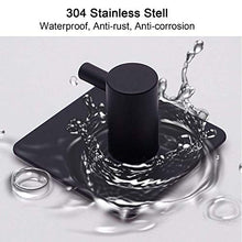 KAILEE Ganci Adesivi, 4PCS Appendiabiti da Parete Adesivi Porta Accappatoio da Bagno Adesivo Ganci Acciaio Inox Adesivi Ganci Autoadesivi Neri per Bagno Cucina Porta