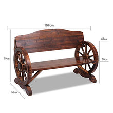 Panche decorative per panche da giardino in legno massello, Posti a sedere all'aperto 2 persone schienale, Sedia a sdraio da cortile carbonizzata impermeabile e anticorrosione Mobili da giardino