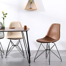 SYN-GUGAI Arredamento Set di 4 Sedie da Pranzo in Pelle PU, Gambe in Metallo Nero, Sedie Laterali Imbottite per Lounge, Ristoranti Commerciali, Reception, Soggiorno (Color : Brown)