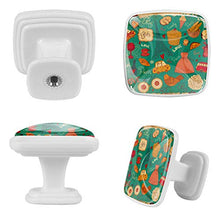 Set di 4 maniglie rotonde per armadio da cucina, credenza, cassettiera, cassettiera, con viti, per cucina, comò, credenza, bagno, armadio, vintage, retrò, Torre Eiffel