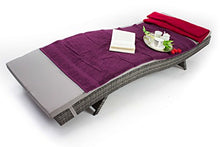 AVANTI TRENDSTORE - Almeida - Sdraio da Giardino con Schienale Regolabile, in polirattan di Colore Grigio con Cuscino Grigio. Dimensioni: Lap 200x38x70 cm
