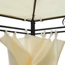 Outsunny Gazebo da Giardino 4x3M 6 Pareti Rimovibili Poliestere 400 x 300 x 255 cm Crema