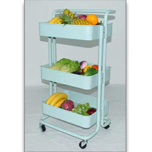 Scaffale per Tutti Gli Usi 3 Tier Mesh Serving Rolling Trolley Multifunzionale Carrello portaoggetti Utility capacità Massima di carico 20 kg Adatto per Home Office Carrelli di stoccaggio