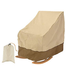 Fodera Protettiva Per Sedia A Dondolo Da Giardino, Coprisedia Per Sedie, Impermeabile Tessuto Oxford, Per Proteggere Sedie Da Vento, Raggi Uv, Polvere, Foglie, 99*83*70CM (Beige+Marrone, 210D,1Pezzi)