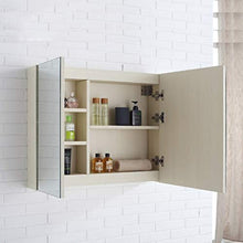 Armadietti a specchio Alluminio dello Spazio degli Specchi Parete Double Door Locker Bagno con LED HD Specchio (Color : Bianca, Size : 60 * 13 * 70cm)