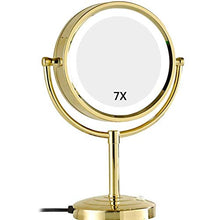 AJH Home Specchietto da toeletta Specchio da Trucco Specchio per Trucco a LED bifacciale Illuminato con ingrandimento Normale e 7X Specchi a Specchio per Cosmetici Orient