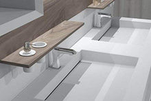 Dafne Italian Design Mobile da bagno composizione completa moderna bianco opaco e noce - base 1 cassettone, 1 cassetto, 2 lavabi integrati, pensile a giorno, specchio, lampada led, pannello c/mensola