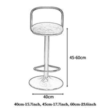 GYPPG Sgabello Bar Girevole con Supporto per la Schiena, sedie Bar per Camera Letto, Cucina, Sala Pranzo, Patio, Ufficio, bistrot, Sedile in Velluto, Gambe in Metallo Dorato, Altezza Reg