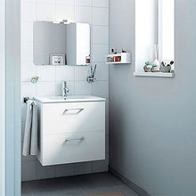 Homemania HOMRAN_5273 Mobile Bagno Happy da Parete, da Bagno, Bianco, Cromo, in Legno, Ceramica