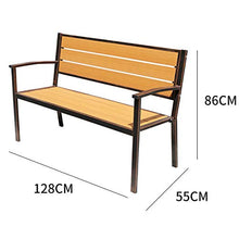 Panchine per Terrazze Panca da Giardino per Tempo Libero All'aperto, Panca da Patio Resistente Intemperie con Struttura in Ghisa e Legno Massello Anticorrosivo, Panca Decorativa retrò