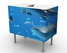 Mobile per lavabo design Fish In The Sea 60x55x35cm, basso, Larghezza: 60cm, regolabile, mobiletto da lavandino, lavandino, mobiletto da lavabo, lavabo, mobiletto, bagno, bagnetto, mobile da bagno