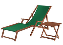 Erst-Holz 5 Varianti/Colori di Tessuti per Robusta Sedia a Sdraio particolarmente Larga V-10-500, Colore di Stoffa:Verde