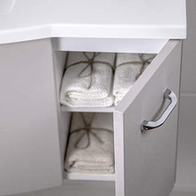 Mobile da bagno sospeso DANA 850 - design leggermente arrotondato - effetto legno bianco crema, Piletta Pop-up:Con piletta Pop-up