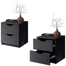Stella Trading LUKI Due cassetti in Grafite – Comodino Moderno con Spazio per Il Vostro Letto, Materiale a Base di Legno, 40 x 45 x 42 cm