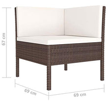 Festnight 6 pz Set Divano da Giardino, Salotto da Giardino con Cuscini, Divani Modulari da Esterno, Divano da Giardino, in Polyrattan Grigio