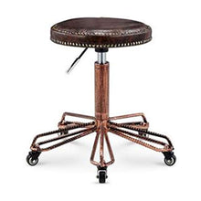 LXYPLM Sgabello Sedie Bar Barstools Ferro battuto contatore Retro Regolabile Bar Sedie Sedile, Pub Cafe Salone Rustico for Il Tempo Libero Alti sgabelli con Ruote Arredo Bar Cucina (Color : Brown)