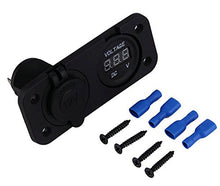 SaySure - 12V LED Waterproof Socket Power Outlet Volt Meter Panel