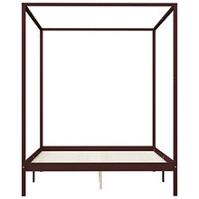 SKM Giroletto e Baldacchino 2 Cassetti Marrone Scuro Pino 180x200cm