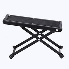 Poggiapiedi per Chitarra Pieghevole con Pad in Gomma Antiscivolo, Pedana in Metallo con Altezza Ripiegabile in 6 Posizioni per Chitarristi Musicisti di Classica Elettrica