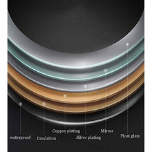 Specchio Rotondo Illuminato Specchio da Bagno con Luce a LED, Specchio per Il Trucco con Interruttore Smart Touch, visualizzazione della Temperatura del Tempo
