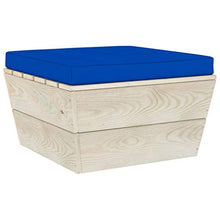SKM Set Divani da Giardino su Pallet 3 pz con Cuscini Legno Abete (56.1kg) Blu-3430