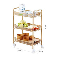 LYM &ripiano di stoccaggio Scaffalature Home Soggiorno Camera da Letto Cucina Ripiani Scaffale a 3 Strati Scaffale di Finitura