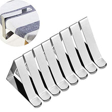 8Pezzi Tovaglia Clip, Fermatovaglia Clip in Acciaio Inossidabile Clip per Tovaglia Copritavoli Regolabile Fermatovaglia Fissaggio Morsetti Tovaglia Fermagli per tovaglia - Argento (8pcs)