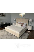 Letto glamour trapuntato verticale moderno stile New York bianco ADELE SILVER