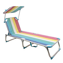 ARCOIRIS Lettino, Lettino reclinabile con Schienale reclinabile e Ombrellone, Pieghevole, Leggero, Portata 150 kg, per Giardino (Pack 1, Multicolor)