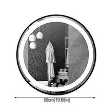 FGDSA Specchio da Bagno, Specchio da Trucco Rotondo in Stile Hollywoodiano, con Specchietto Illuminato da Parete con Luce Bianca (Colore: Oro, Dimensioni: 50 Cm)