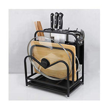 LYM &ripiano di stoccaggio Scaffale da Cucina, Tagliere in Acciaio Inossidabile taglierino portaoggetti ripiano Multifunzione for la casa - Nero Scaffale di Finitura