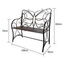 Panchina da terrazza panchina da esterno, Panchine decorative in metallo per esterno da giardino, Forte capacità portante, può ospitare 2 persone, Adatto per corridoi, balconi, ingressi
