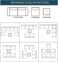 Set di Mobili Patio 7 Pezzi Set Sofà PE Set di Divano in Rattan Set Marrone Conversazione con Conversazione in Vimini Manuale con 6 Cuscini di Seduta Sabbia E 1 Tavolino in Vetro Temperato