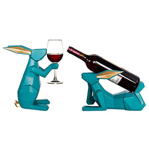 XLBAXLJ Coniglio Supporto di Tazza Wine Rack, 2 Pezzi del Fumetto Creativo Sveglio del Vino della Casa Cremagliera Champagne Decorazioni per La Veranda Ufficio Soggiorno Camera da Letto
