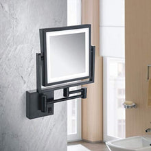 MRJ Specchio Ingranditore da Parete Illuminato Ingradimento 3X, Specchio da Bagno con con Luce LED, USB Ricaricabile Specchio Cosmetico Illuminato Ingradimento Quadrata