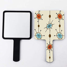 Specchio a mano, satelliti di epoca atomica quadrato palmare specchio con maniglia per trucco casa salone di viaggio uso 9 cm L x 16 cm L