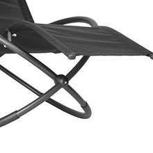 WOLTU LS002sz Sedia Sdraio a Dondolo Relax Poltrona Swing Traspirante da Balcone Campeggio Lettino con Braccioli e Poggiatesta Nero