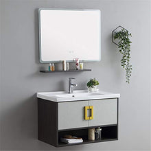 Set di Mobiletti Specchio e Lavabo Bagno Vanity Home Mirror Armadio Bagno Cabinet Set Balcone Mobile Bagno Vanity Ceramica (Color : Gray, Size : 48x81x53cm)