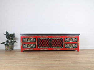Yajutang Credenza in stile tibetano, realizzata a mano e dipinta a mano