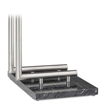 Relaxdays Portasciugamani da Terra, Piantana, per Bagno e Cucina, Marmo e Acciaio, 84x34x30 cm, PIERRE, Argentato Nero