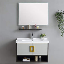 Set di Mobiletti Specchio e Lavabo Bagno Vanity Home Mirror Armadio Bagno Cabinet Set Balcone Mobile Bagno Vanity Ceramica (Color : Gray, Size : 48x81x53cm)