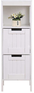Etnicart - Mobiletto Bagno Salvaspazio Ingresso Soggiorno Camera Legno Bianco Mdf 30x30x89 Armadietto Multiuso Arredo Bagno UfficioDue cassetti Due Ripiani Contenitore antimuffa-