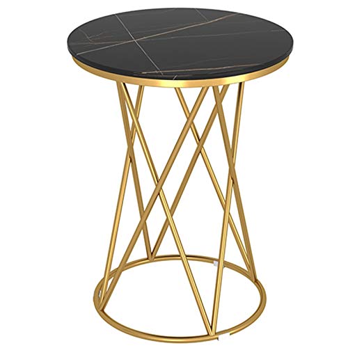 Tavolini da Appoggio Soggiorno Tavolini Il Giro Stand da Pavimento, Moderno Metallo Tavolo D'accento per Ufficio in Casa, Tiene Riviste/Computer Portatili/Piccole Piante in Vaso (Color : Black)
