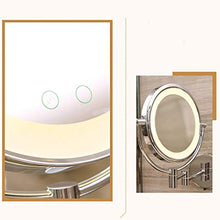 Specchio per Il Trucco Specchio a sfioramento dimmerabile Specchio bifacciale Specchio da Trucco Girevole a 360 ° Specchio da Bagno Portatile da Barba a Batteria