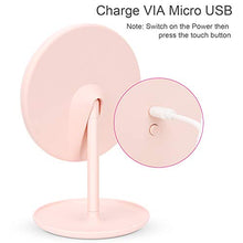 deweisn Specchio Trucco con Luce, LED Specchio da Tavolo Specchio Cosmetico Illuminato Ricarica USB Portatile Rotazione 90° Specchio per Il Trucco con Supporto, Regalo per Donna